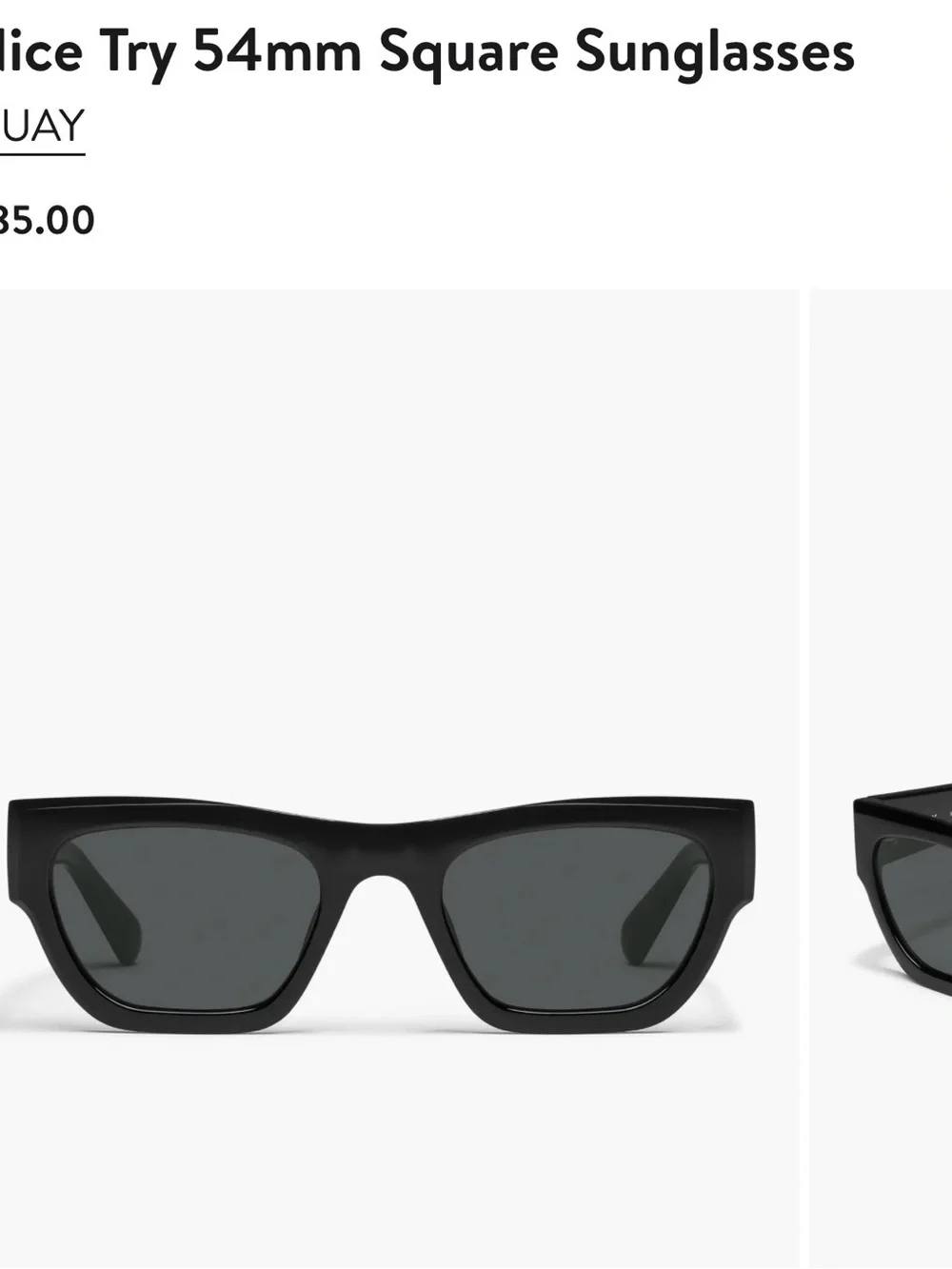 Quay Australia Black Nice Tray Sunglasses with Dark Lenses